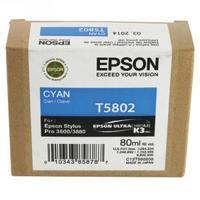 Epson T5802 Cyan Inkjet Cartridge C13T580200 T5802 135 Sheets