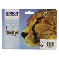 Epson T0715 Black CyanMagentaYellow Inkjet Cartridge Pack of 4