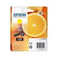 Epson 33 (T33444010) Yellow Original Claria Premium Standard Capacity Ink Cartridge (Orange)
