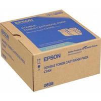 epson s050608 cyan original toner cartridge 2 pack