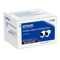 epson s050751 black original toner cartridge twin pack