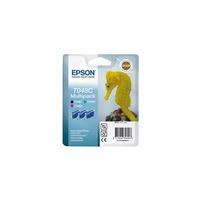 Epson T048C (T048C40) Original Black and Colour Cartridge Triple Pack (Seahorse)