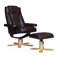Epsom Scanchair Recliner Armchair and Footstool Brown