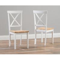 epsom oak and white dining chairs pair