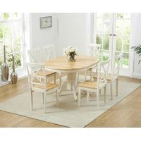 Epsom Cream Pedestal Extending Dining Table with Chairs