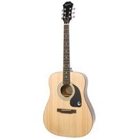 Epiphone DR-100 Dreadnaught Acoustic Guitar, Natural Finish, Mahogany Body, Select Spruce Top, Rosewood Fingerboard, 25.5 scale