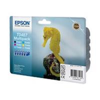 epson multipack t0487 print cartridge 1 x black yellow cyan magenta li ...