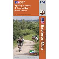 Epping Forest & Lee Valley - OS Explorer Active Map Sheet Number 174