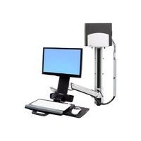 Ergotron 45-271-026 StyleView Sit-Stand Combo Arm with Medium Silver CPU Holder