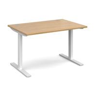 Ergo Elevate Electric Height Adjustable Desk Oak 1200mm White Frame