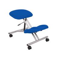 ergonomic kneeling stool blue seat silver frame