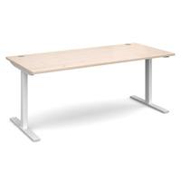Ergo Elevate Electric Height Adjustable Desk Maple 1800mm White Frame