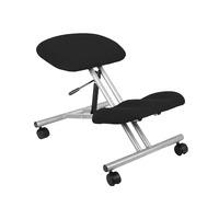 Ergonomic Kneeling Stool Black Seat Silver Frame