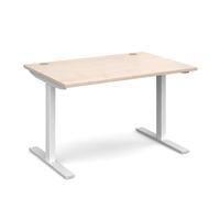 Ergo Elevate Electric Height Adjustable Desk Maple 1200mm White Frame