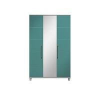 Eris Elm & Teal Mirror Wardrobe