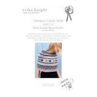 erika knight vintage wool knitting pattern floral fairisle short ponch ...