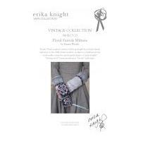 Erika Knight Vintage Wool Knitting Pattern Floral Fairisle Mittens Aran