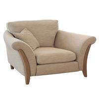 Ercol Triggiano Fabric Snuggler Chair, Cream Oak