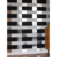 Erica Wakerly Wallpapers Block Black White Silver, BLO B/W/S