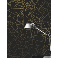 Erica Wakerly Wallpapers Angles Gold Black, ANG G/B