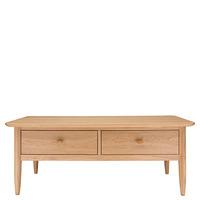 Ercol Teramo 2 Drawer Coffee Table, Pale Oak