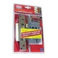 era 5 lever viscount mortice sashlock 63mm brass finish