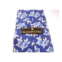 ermenegildo zegna blue foral silk tie