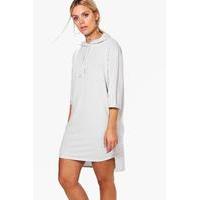 Erin Hooded Soft Touch Sweat Dress - grey