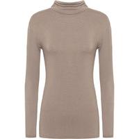 erica basic long sleeve turtleneck top mocha