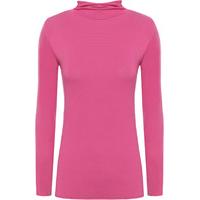 Erica Basic Long Sleeve Turtleneck Top - Cerise