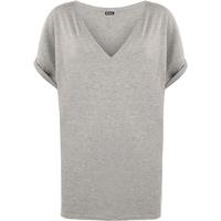 Erin V-Neck Baggy T-Shirt - Light Grey