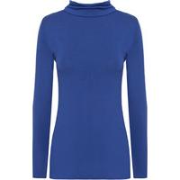 erica basic long sleeve turtleneck top royal blue