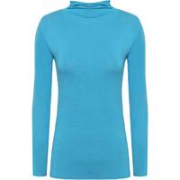 erica basic long sleeve turtleneck top turquoise