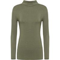 erica basic long sleeve turtleneck top khaki