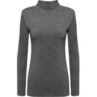 Erica Basic Long Sleeve Turtleneck Top - Dark Grey