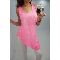 Erin Neon Asymmetric Pearl Detailed Vest