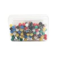 Essentials Map Pins with 4 Colours in a Pack of 100 (Assorted)