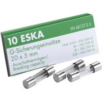 eska 522516 08a slow blow glass fuse 5x20mm pack 10