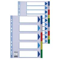 esselte 15267 multicoloured polypropylene divider a4 extra wide 10