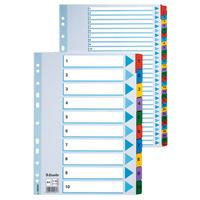 Esselte 100166 Multicoloured Mylar Tabbed A4 Index A - Z 160gsm Board