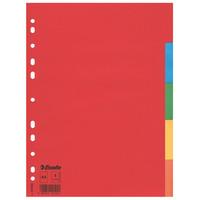 Esselte 100199 Multicoloured Cardboard Divider A4 5 Part 160gsm 10...