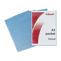 Esselte Pocket Polypropylene Multipunched Reinforced Top-opening (A3) Portrait Clear (1 x Pack of 10)