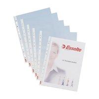 Esselte Standard Pocket Heavyweight Polypropylene Multipunched Top-opening A4 Clear (Pack 100)