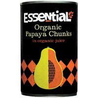 essential trading organic papaya chunks in juice 400g