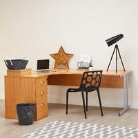 Essentials Ergonomic Workstation and Desk High Pedestal 1800 ergo + 600 desk end - LH