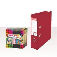 esselte a4 pvc lever arch file 75mm bordeaux with foc sweets es810772