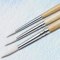 Essentials Short handled Round Synthetic Watercolour Brushes. Size 2.