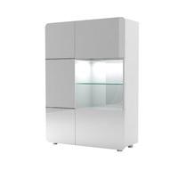 Estonia Display Cabinet In Lacquered White With 2 Doors And LED