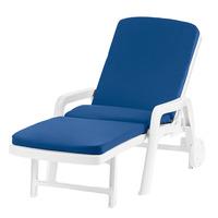 Essentials Shaped Cushion Pad for Resol Palamos Folding Sun Lounger in Blue