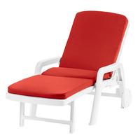 Essentials Shaped Cushion Pad for Resol Palamos Folding Sun Lounger in Red